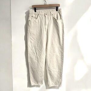 H&M &Denim Women’s White 90’s Baggy Jeans with Ultra High Waist in Size 12